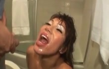 Ava Devine gets pissed on her face and asshole